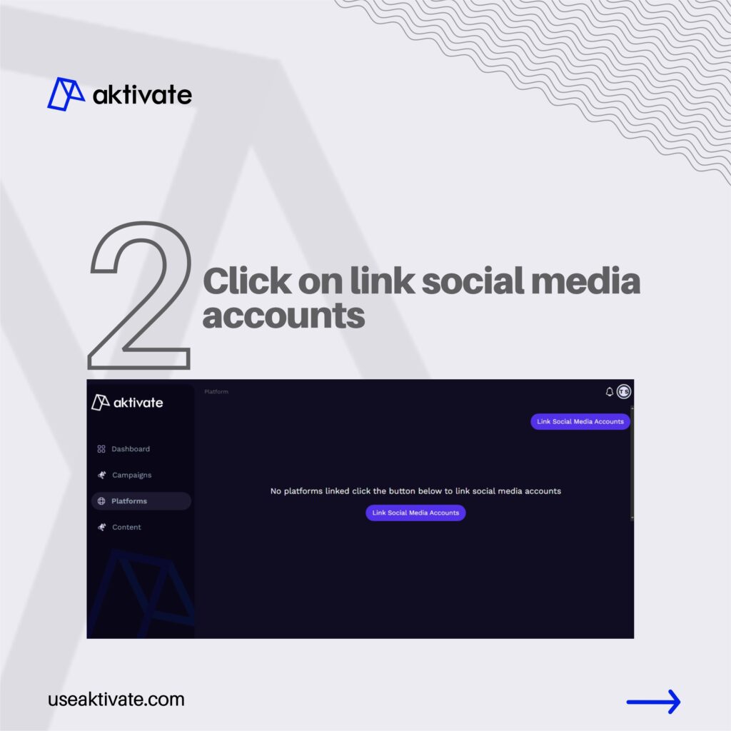 Linking social media accounts- step 2